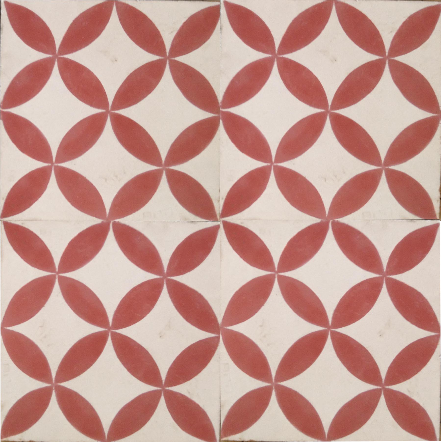 Petals Red Encaustic Tile 20cm*20cm*1.5cm